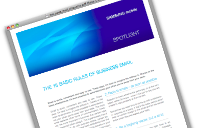Preview - SAMSUNG mobile business <br />Artikel und White Paper